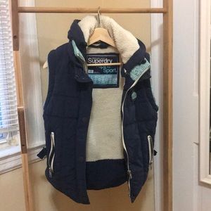 Navy Superdry Vest Alpine Sport Japan